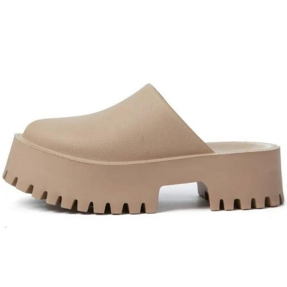Jeffrey Campbell Bae Platform Clogge Mules Rubber Closed Toe Slip On Tan 10